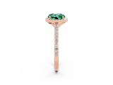 Rose gold Round Cut Halo Round Diamond Pavé Band with Four-Prong Setting_2