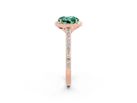 Rose gold Round Cut Halo Round Diamond Pavé Band with Four-Prong Setting_2