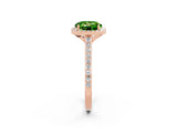 Rose gold Round Cut Halo Round Diamond Pavé Band with Four-Prong Setting_2