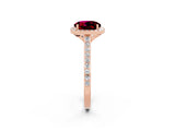 Rose gold Round Cut Halo Round Diamond Pavé Band with Four-Prong Setting_2