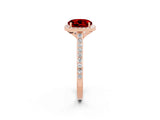 Rose gold Round Cut Halo Round Diamond Pavé Band with Four-Prong Setting_2