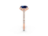 Rose gold Round Cut Halo Round Diamond Pavé Band with Four-Prong Setting_2