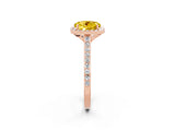 Rose gold Round Cut Halo Round Diamond Pavé Band with Four-Prong Setting_2