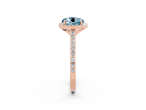 Rose gold Round Cut Halo Round Diamond Pavé Band with Four-Prong Setting_2