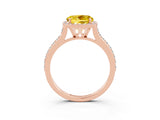 Rose gold Round Cut Halo Round Diamond Pavé Band with Four-Prong Setting_3