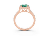Rose gold Round Cut Halo Round Diamond Pavé Band with Four-Prong Setting_3