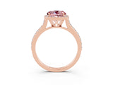 Rose gold Round Cut Halo Round Diamond Pavé Band with Four-Prong Setting_3