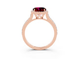 Rose gold Round Cut Halo Round Diamond Pavé Band with Four-Prong Setting_3
