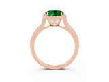 Rose gold Round Cut Halo Round Diamond Pavé Band with Four-Prong Setting_3