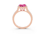Rose gold Round Cut Halo Round Diamond Pavé Band with Four-Prong Setting_3
