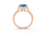Rose gold Round Cut Halo Round Diamond Pavé Band with Four-Prong Setting_3