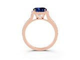 Rose gold Round Cut Halo Round Diamond Pavé Band with Four-Prong Setting_3