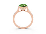 Rose gold Round Cut Halo Round Diamond Pavé Band with Four-Prong Setting_3