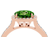 Rose gold Round Cut Halo Round Diamond Pavé Band with Four-Prong Setting_4