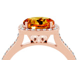 Rose gold Round Cut Halo Round Diamond Pavé Band with Four-Prong Setting_4