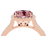 Rose gold Round Cut Halo Round Diamond Pavé Band with Four-Prong Setting_4