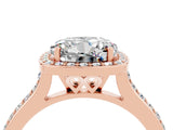Rose gold Round Cut Halo Round Diamond Pavé Band with Four-Prong Setting_4