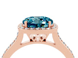 Rose gold Round Cut Halo Round Diamond Pavé Band with Four-Prong Setting_4
