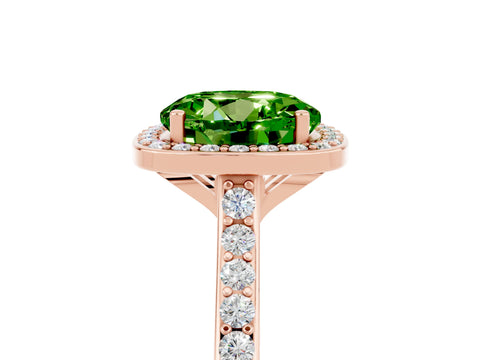 Rose gold Round Cut Halo Round Diamond Pavé Band with Four-Prong Setting_5