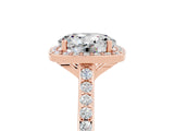 Rose gold Round Cut Halo Round Diamond Pavé Band with Four-Prong Setting_5