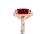 Rose gold Round Cut Halo Round Diamond Pavé Band with Four-Prong Setting_5