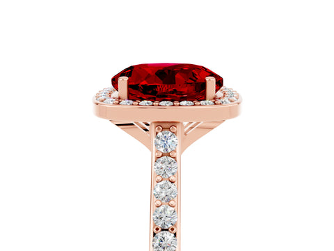 Rose gold Round Cut Halo Round Diamond Pavé Band with Four-Prong Setting_5