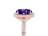 Rose gold Round Cut Halo Round Diamond Pavé Band with Four-Prong Setting_5