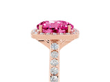 Rose gold Round Cut Halo Round Diamond Pavé Band with Four-Prong Setting_5
