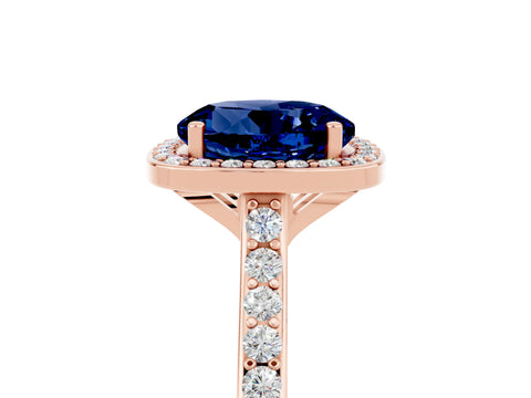 Rose gold Round Cut Halo Round Diamond Pavé Band with Four-Prong Setting_5