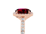 Rose gold Round Cut Halo Round Diamond Pavé Band with Four-Prong Setting_5
