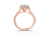 Rose gold Round Cut Halo Round Diamond Solitaire Engagement Ring with Pave Band and Four-Prong Setting_22