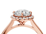 Rose gold Round Cut Halo Round Diamond Solitaire Engagement Ring with Pave Band and Four-Prong Setting_23