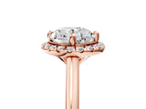 Rose gold Round Cut Halo Round Diamond Solitaire Engagement Ring with Pave Band and Four-Prong Setting_24