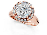 Rose gold Round Cut Halo Solitaire Engagement Ring with Square Band and Four-Prong Setting_67