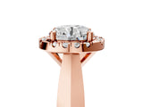 Rose gold Round Cut Halo Solitaire Engagement Ring with Square Band and Four-Prong Setting_71