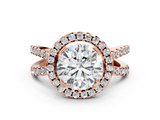 Rose gold Round Cut Halo Split Shank Pave Set Ring_66