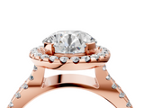Rose gold Round Cut Halo Split Shank Pave Set Ring_70