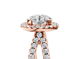 Rose gold Round Cut Halo Split Shank Pave Set Ring_71