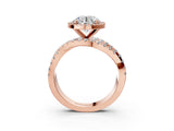 Rose gold Round Cut Halo Split Shank Prong Setting Ring_15