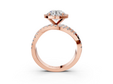 Rose gold Round Cut Halo Split Shank Prong Setting Ring_94