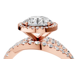 Rose gold Round Cut Halo Split Shank Prong Setting Ring_95