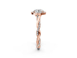 Rose gold Round Cut Halo Twist Band with Four-Prong Setting_5