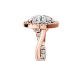 Rose gold Round Cut Halo Twist Band with Four-Prong Setting_8