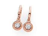 Rose gold Round Cut Milgrain Bezel Set Leverback Earrings_27