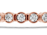 Rose gold Round Cut Milgrain Bezel Set Tennis Bracelet_3