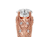 Rose gold Round Cut Milgrain Pave Diamond Engagement Ring with Four-Prong Setting_8