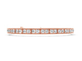 Rose gold Round Cut Milgrain Tennis Bracelet with Box Setting_2