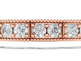 Rose gold Round Cut Milgrain Tennis Bracelet with Box Setting_3