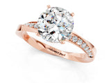 Rose gold Round Cut Moissanite Engagement Ring with Side Stone Accents and Four-Prong Setting_61