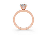 Rose gold Round Cut Moissanite Milgrain Pavé Engagement Ring with Four-Prong Setting_3